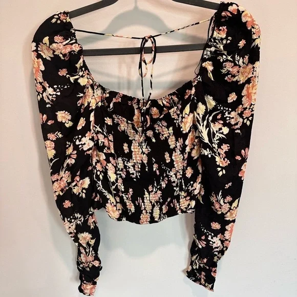 Free People Hilary Print Keyhole Neck Top - Picture 4 of 10